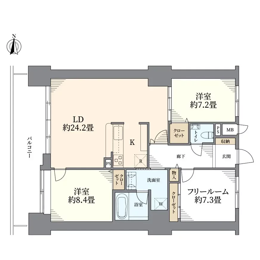 エグゼタワー道修町 間取り図例