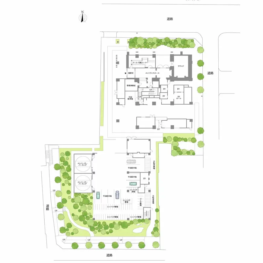 グランドメゾン上町台ザ・タワー 敷地配置図