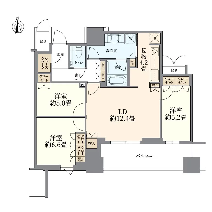 グランドメゾン上町台ザ・タワー 間取り図例