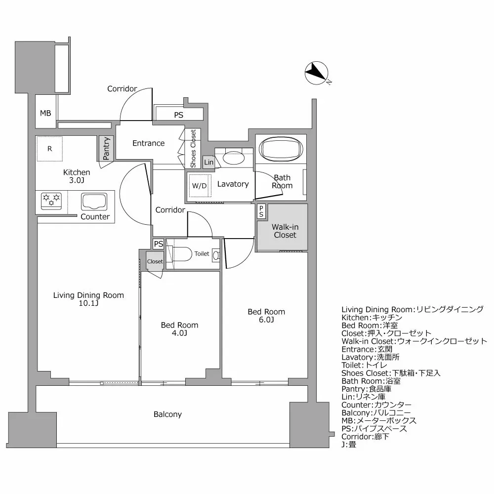 シティハウス東京八重洲通り 間取り図例