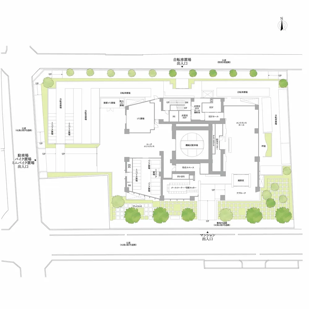 プラウドタワー北浜配置図