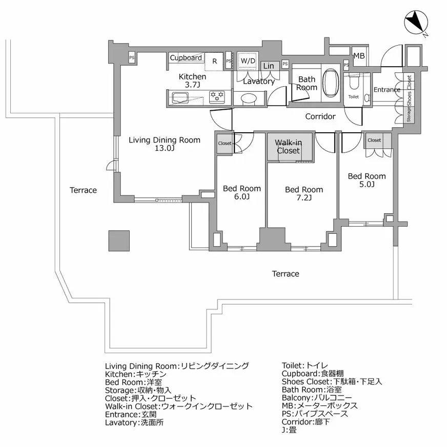 ザ・パークハウス高輪フォート 間取り図例