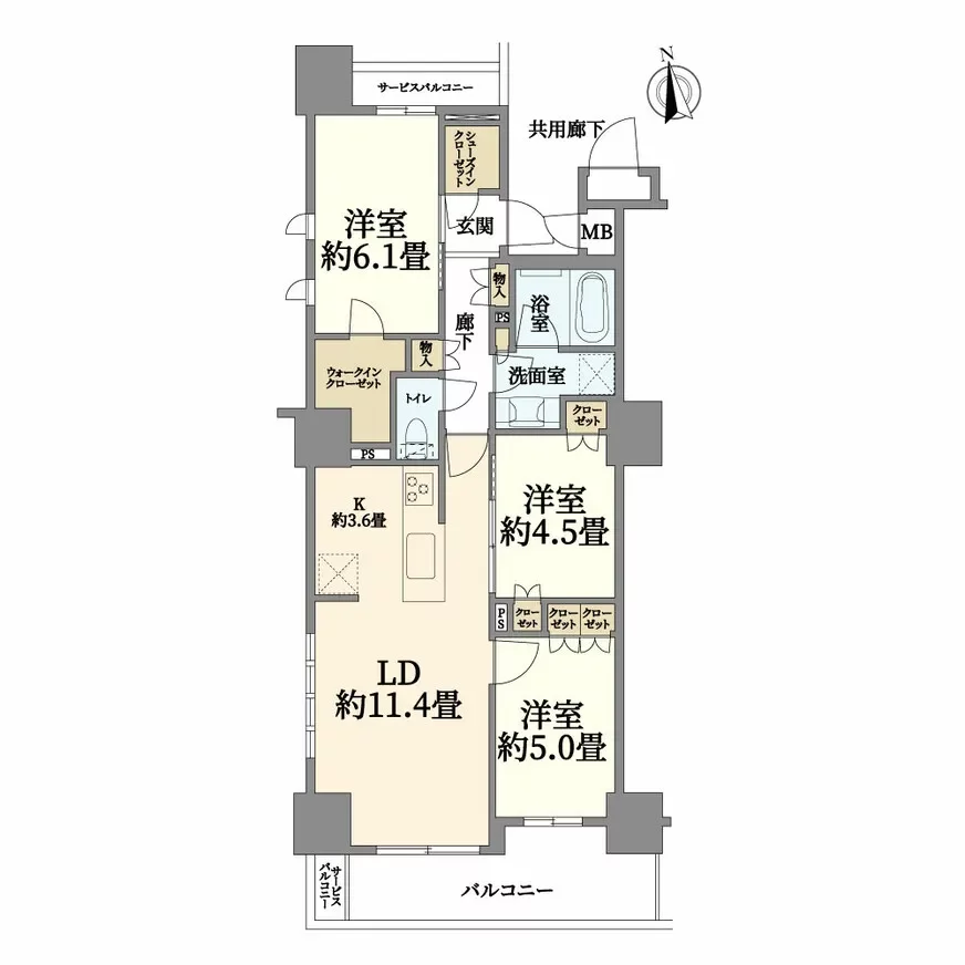 プレミストタワー大阪上本町 間取り図例