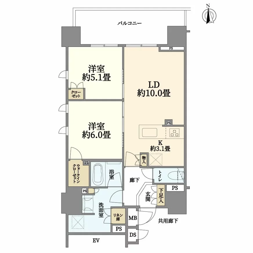 プレミストタワー大阪上本町 間取り図例