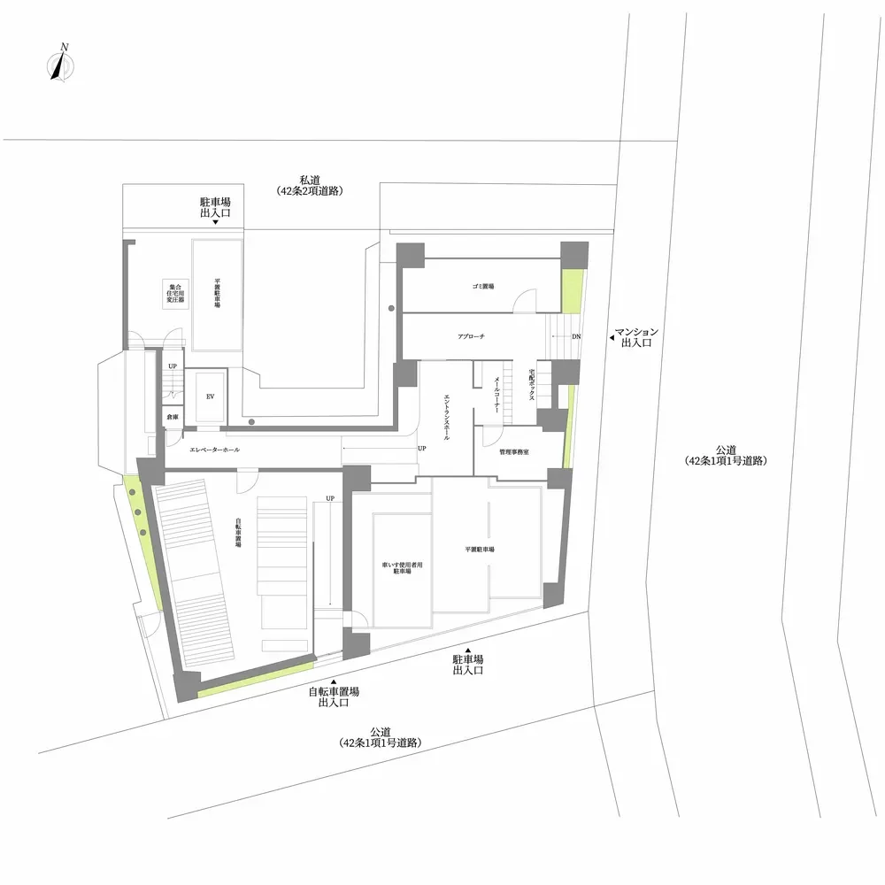 リビオレゾン千代田岩本町ルジェンテ 敷地配置図