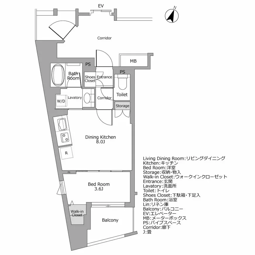 リビオレゾン千代田岩本町ルジェンテ 間取り図例