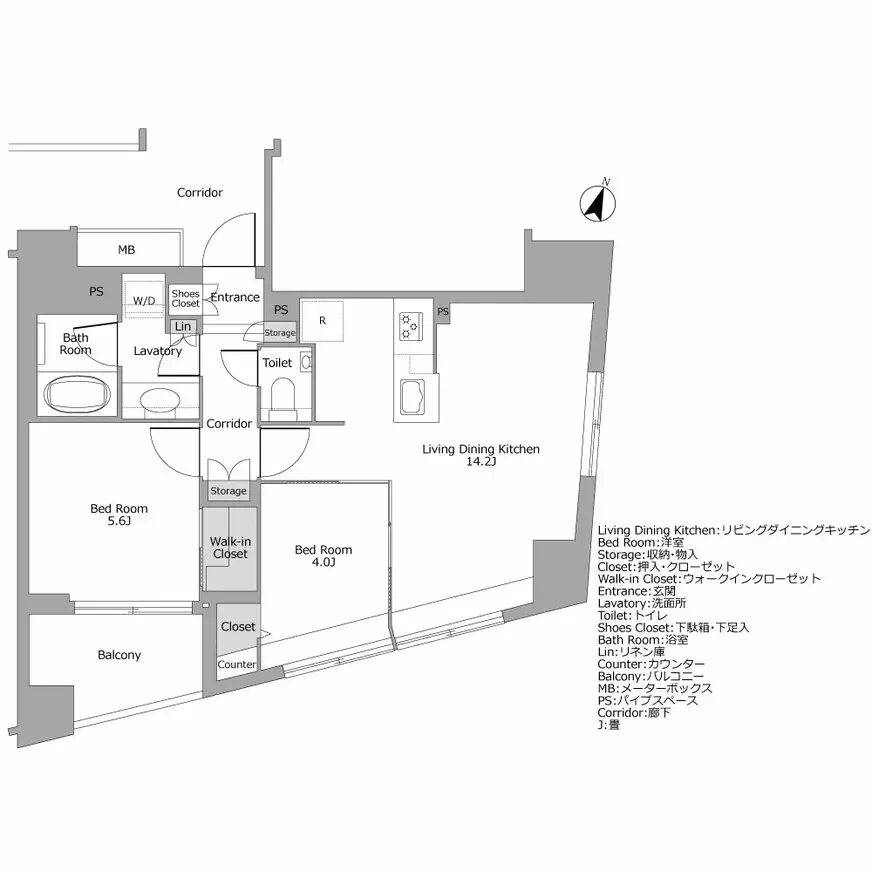 リビオレゾン千代田岩本町ルジェンテ 間取り図例