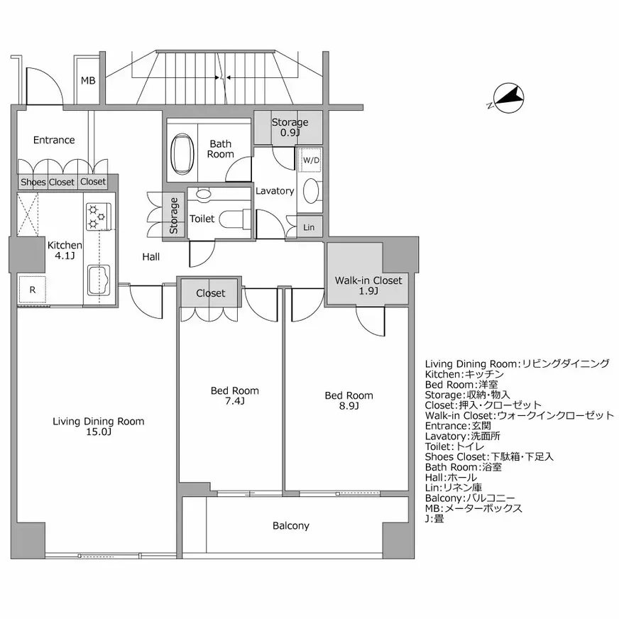 シエルトーレ三番町 間取り図例