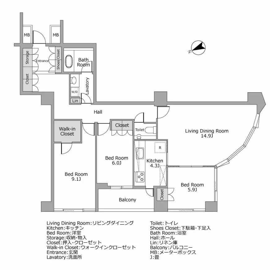 シエルトーレ三番町 間取り図例