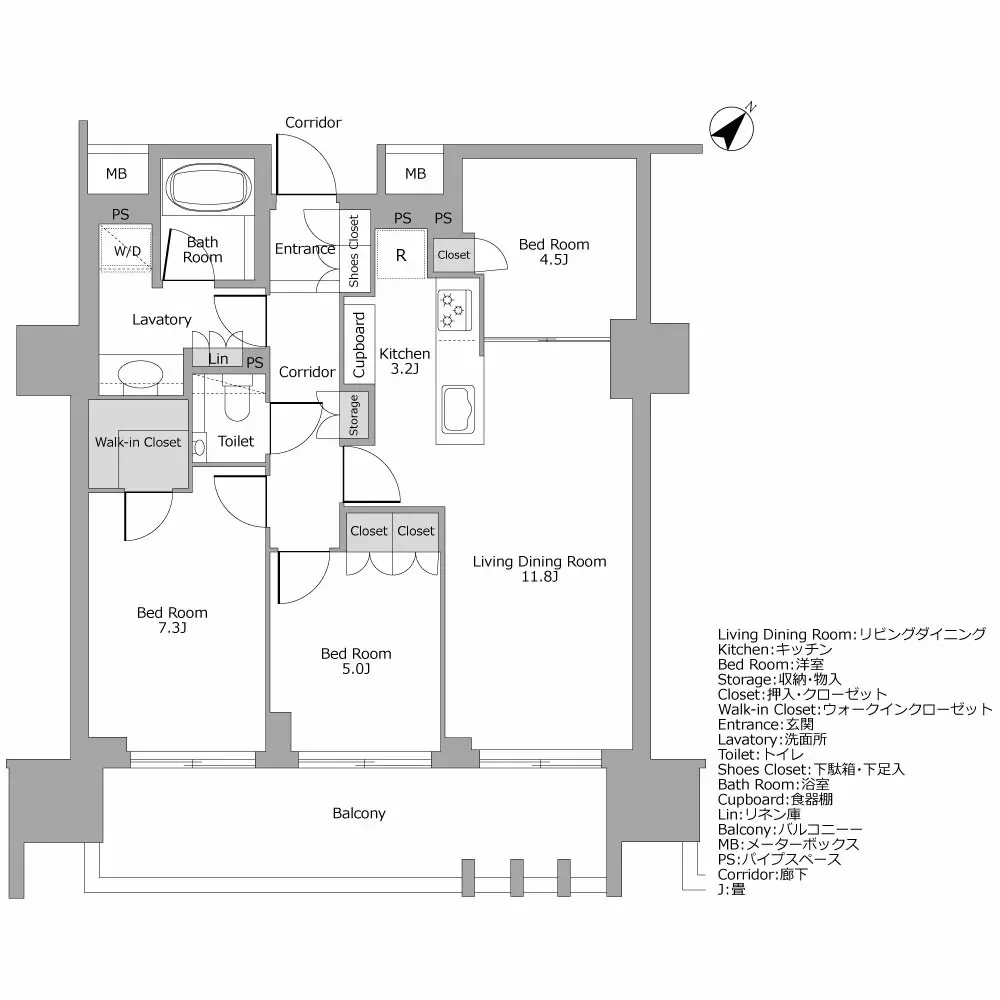 プレミスト東銀座築地アークコート 間取り図例
