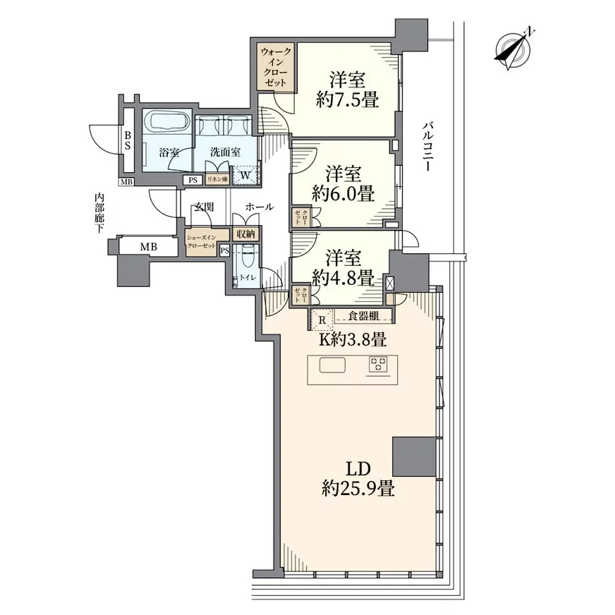 ブランズタワー豊洲 間取り図例