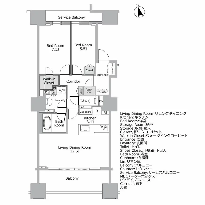 グランドヒルズ南青山 間取り図例