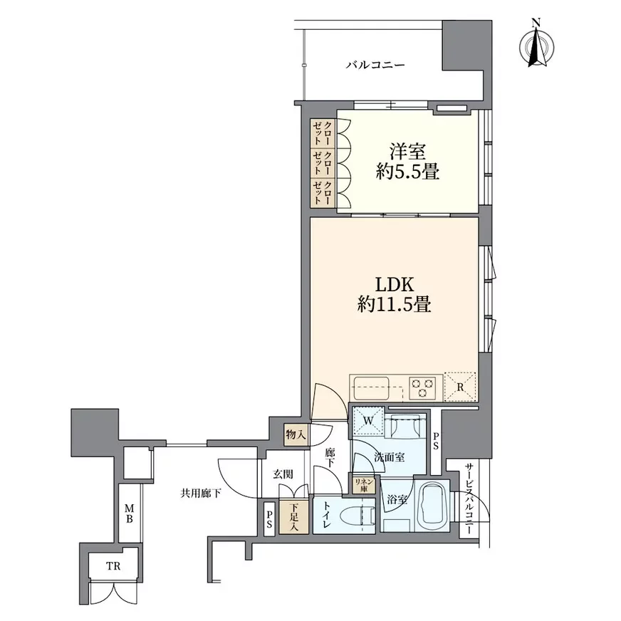 クレヴィアタワー御堂筋本町 間取り図例