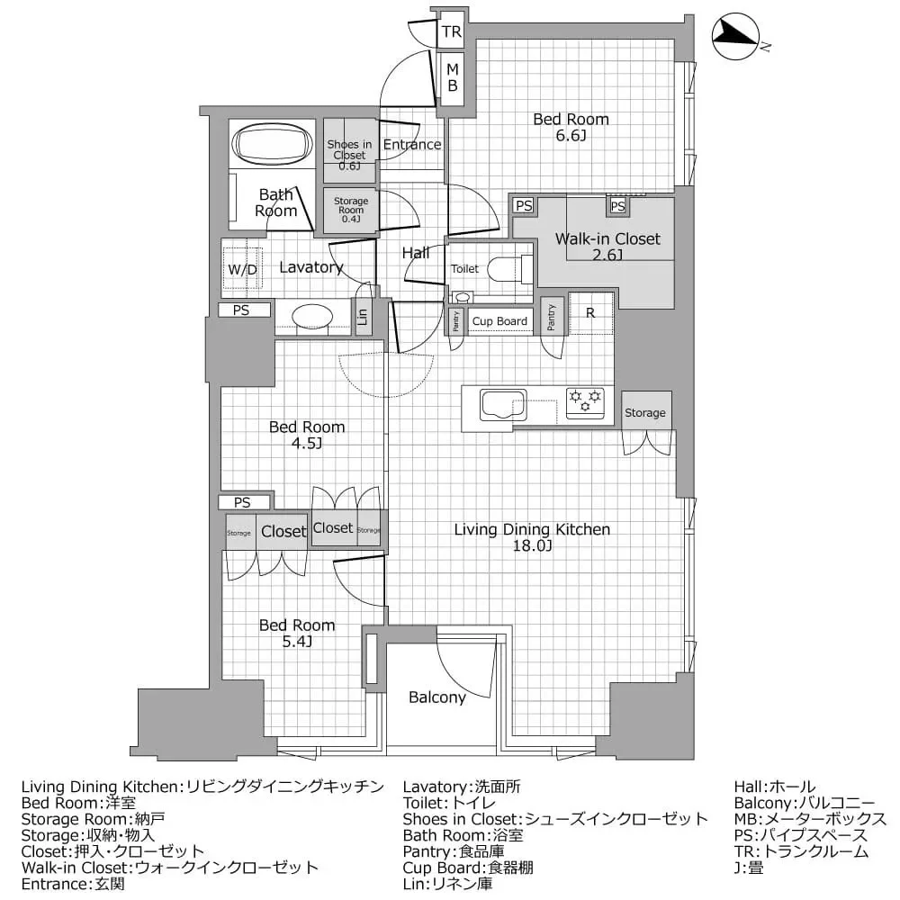 パークホームズ日本橋時の鐘通り 間取り図例