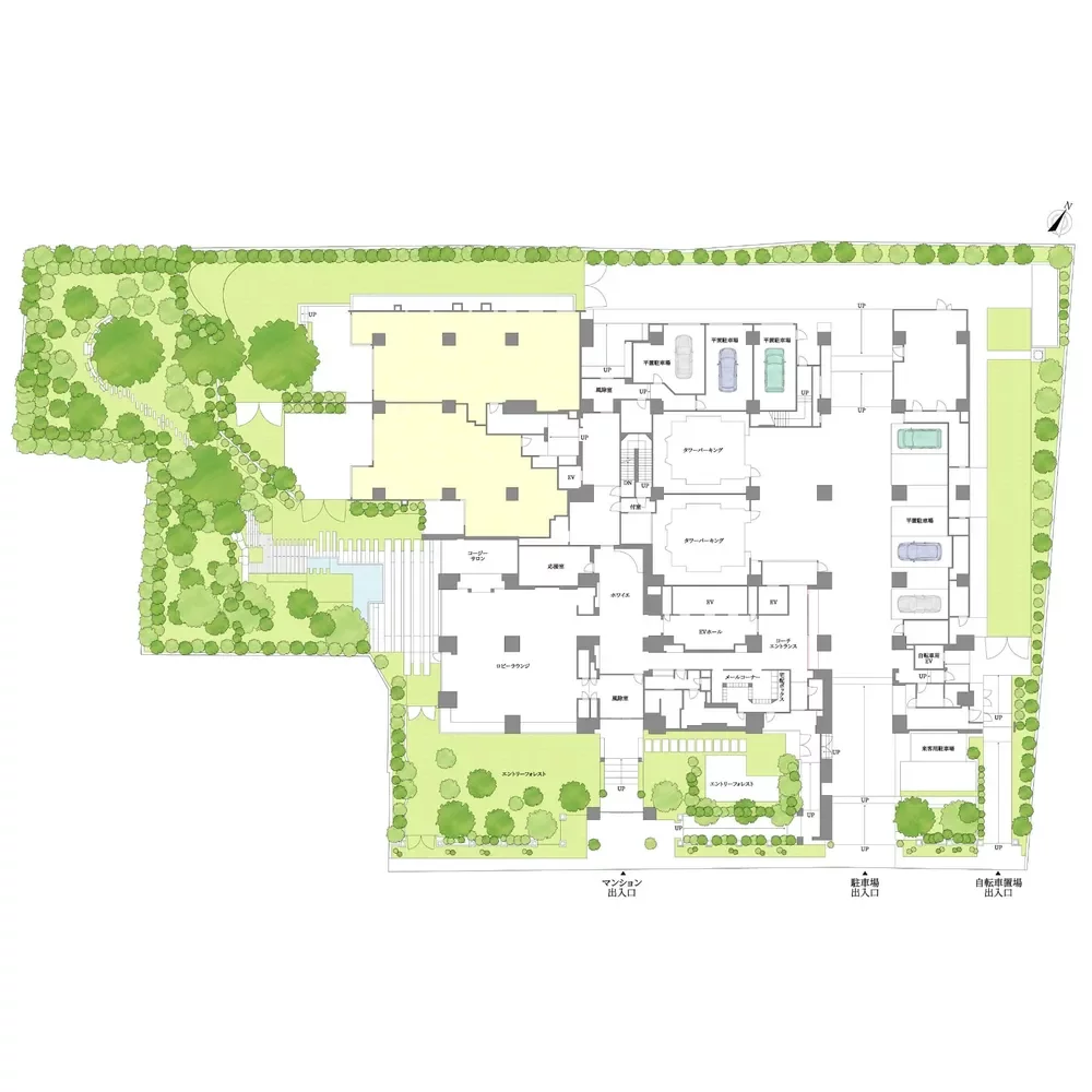 パークコート千代田四番町 敷地配置図