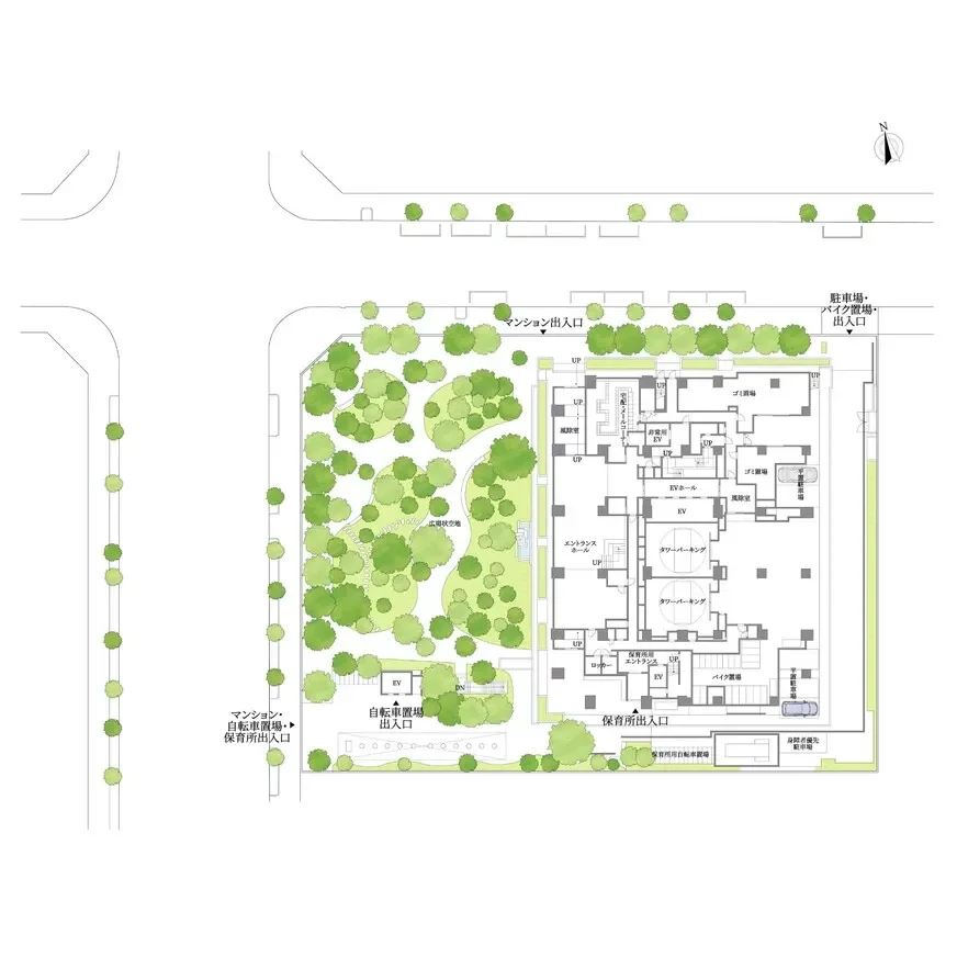 プラウドタワー芝浦 敷地配置図