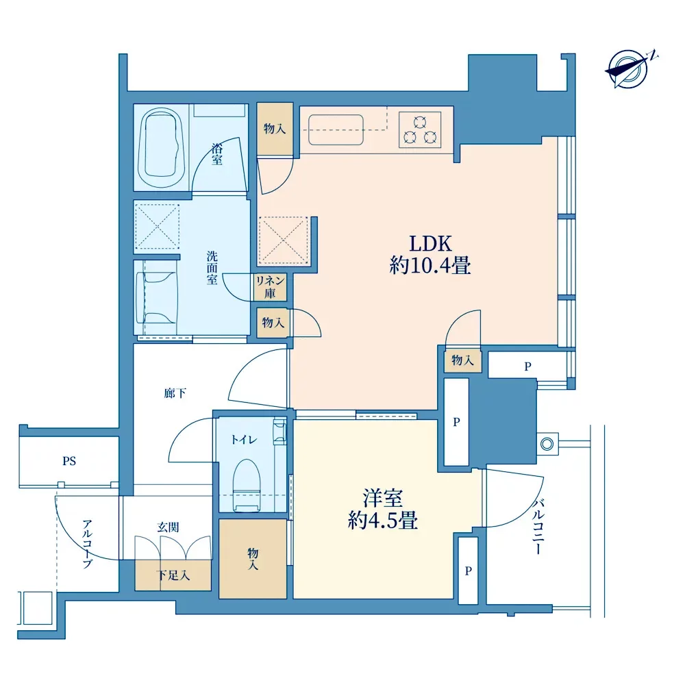 プラウドタワー芝浦 間取り図例