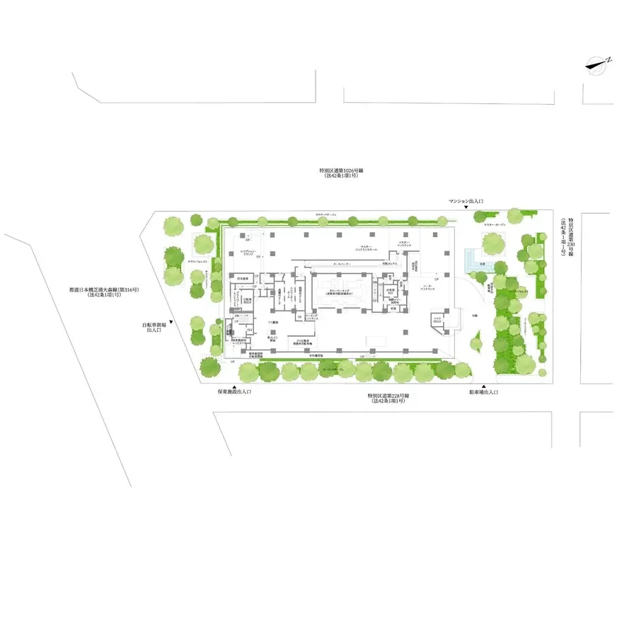 ブランズタワー芝浦 敷地配置図