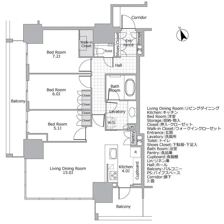 ブランズタワー芝浦 間取り図例