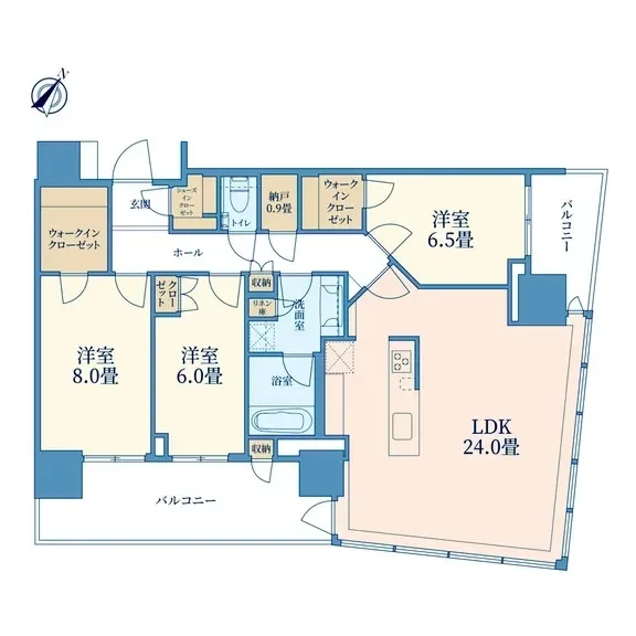 パークタワー勝どきミッド 間取り図例