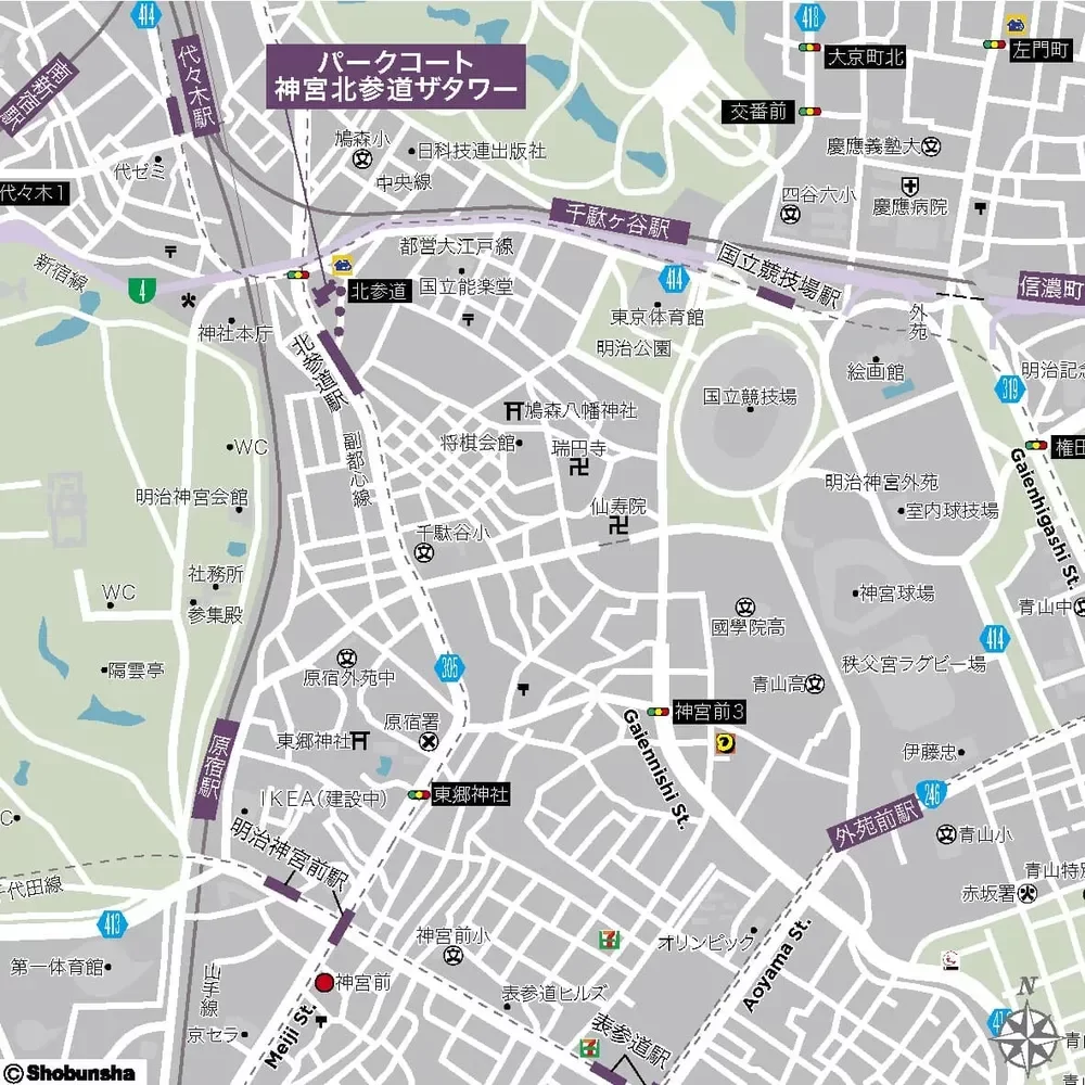 パークコート神宮北参道ザタワー 周辺マップ