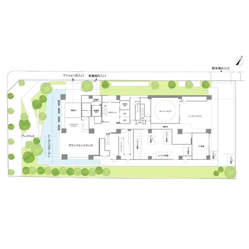 クラッシィタワー靭公園 敷地図