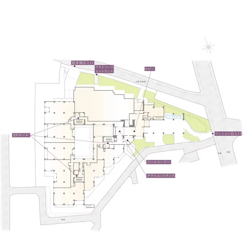 オパス有栖川テラスアンドレジデンス 敷地配置図
