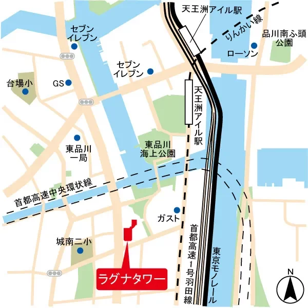 ラグナタワー地図