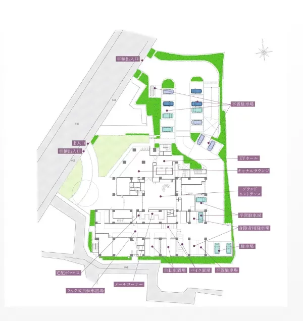 神楽坂アインスタワー敷地配置