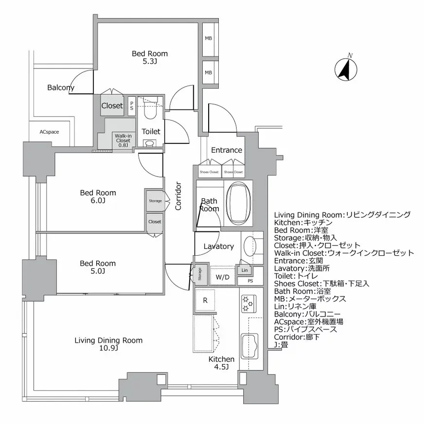 シティタワー九段下 間取り図例