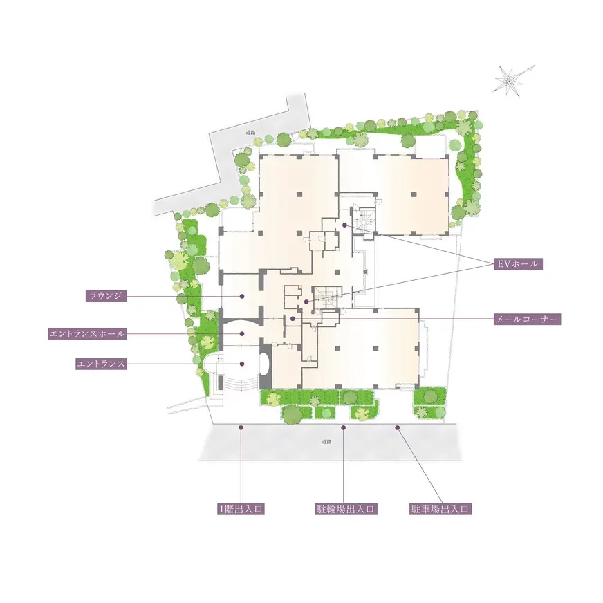 ロワ・ヴェール市ヶ谷左内坂 敷地配置図