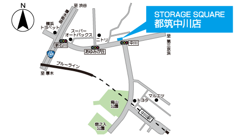 レンタル収納スペース「STORAGE SQUARE」都筑中川店 地図