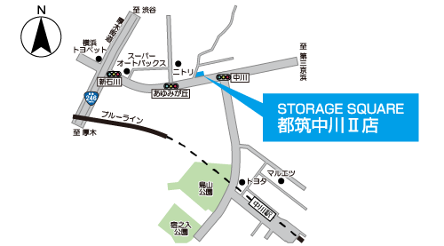 レンタル収納スペース「STORAGE SQUARE」都筑中川Ⅱ店 地図
