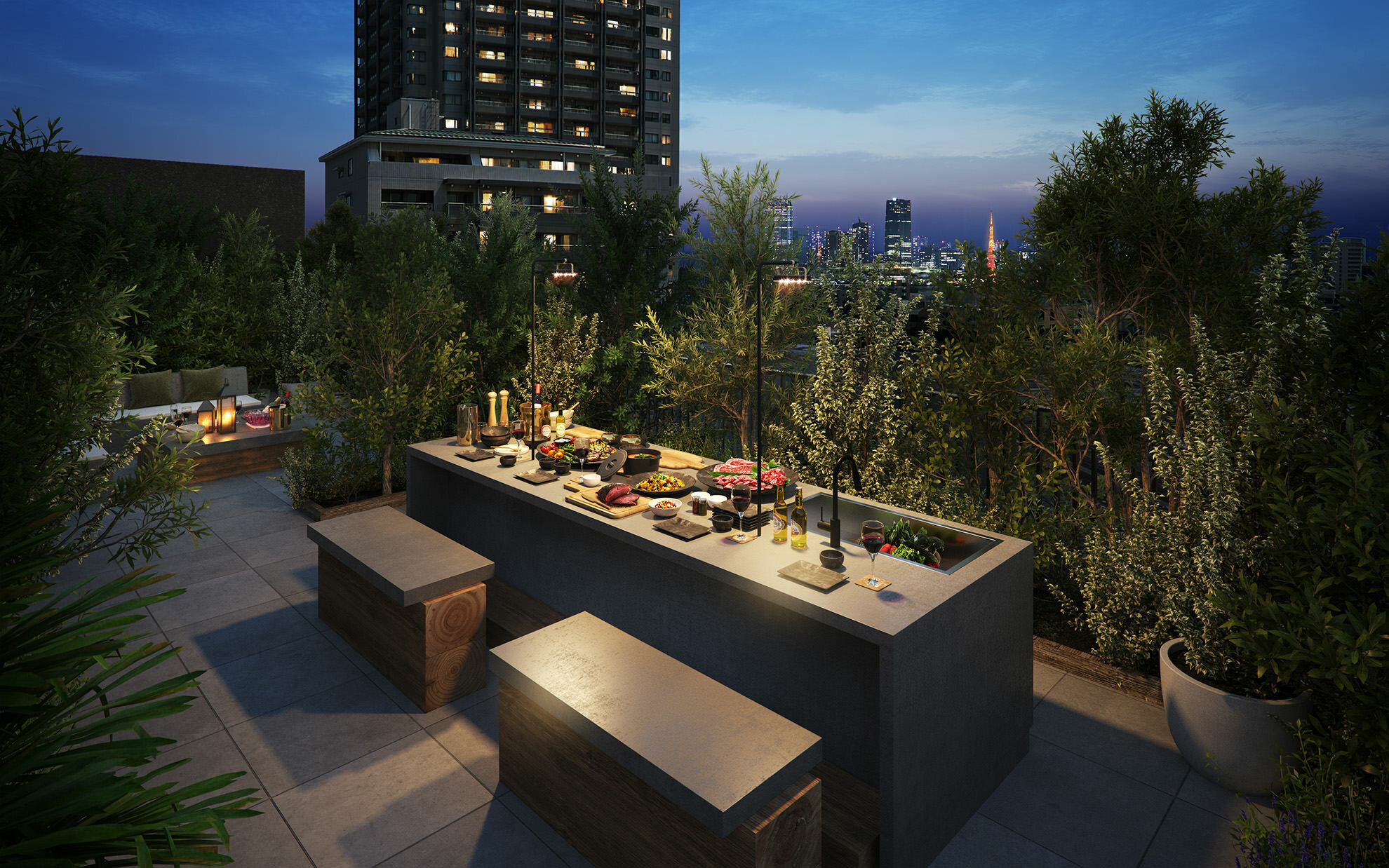 バーベキューテラス(８階）｜フォレストゲート代官山レジデンス