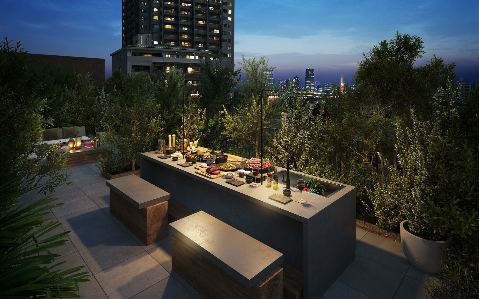 バーベキューテラス｜フォレストゲート代官山レジデンス