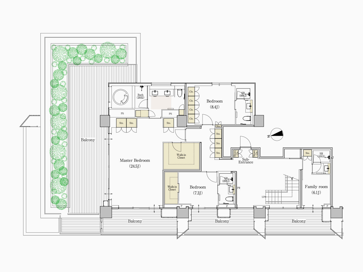 9F 専有面積90.70㎡（約27.43坪）｜フォレストゲート代官山レジデンス