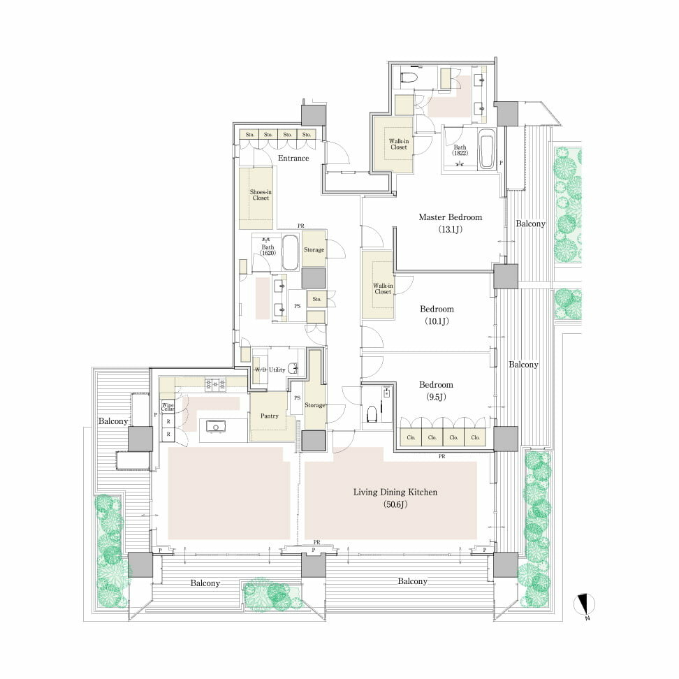 3LDK T type｜フォレストゲート代官山レジデンス
