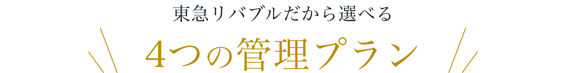 東急リバブルだから選べる4つの管理プラン