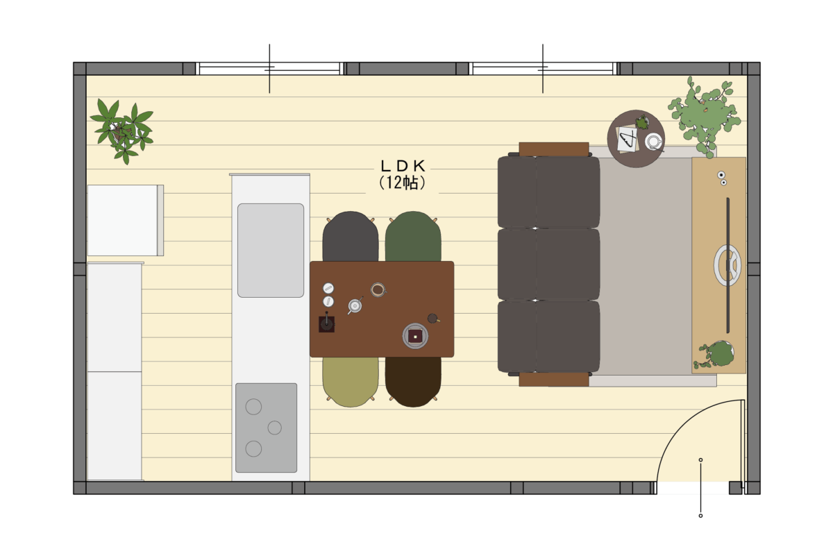 12畳　横長　レイアウト