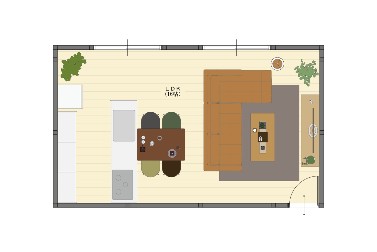 16畳　横長　レイアウト