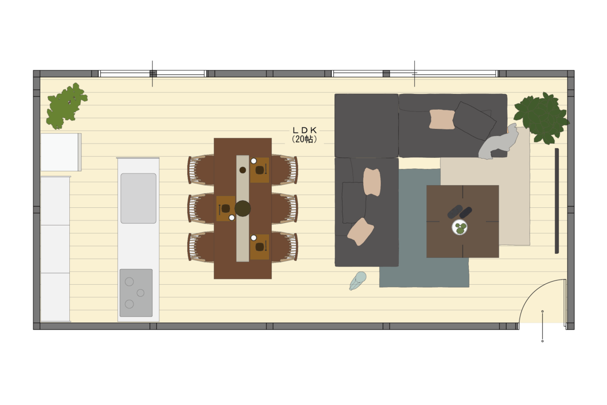 20畳　横長　レイアウト