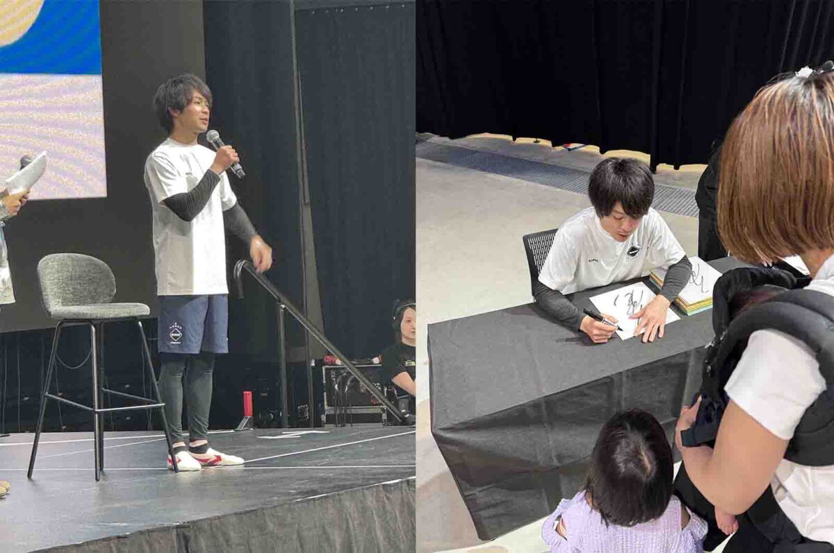 トークショーや講演会などを通じて体操の魅力を伝えている（内村さん提供）