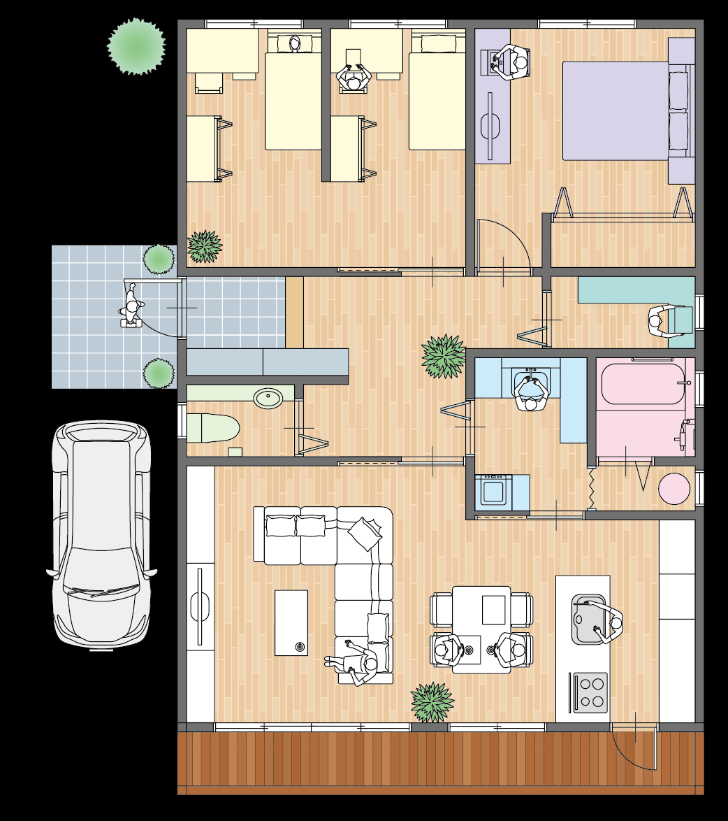 回遊動線　複数アクセス
