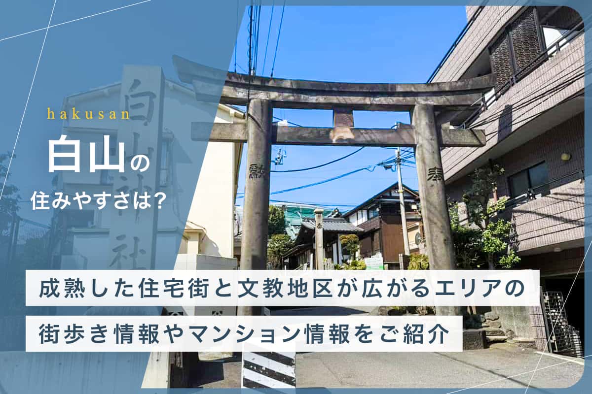白山の住みやすさとは？　成熟した住宅街と文教地区が広がるエリアの街歩き情報やマンション情報をご紹介
